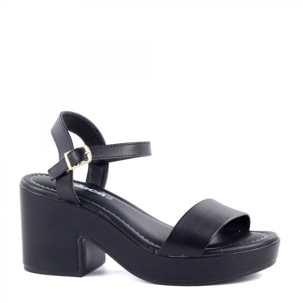 Sandália Flat Salto Bloco Casual Moleca Feminina