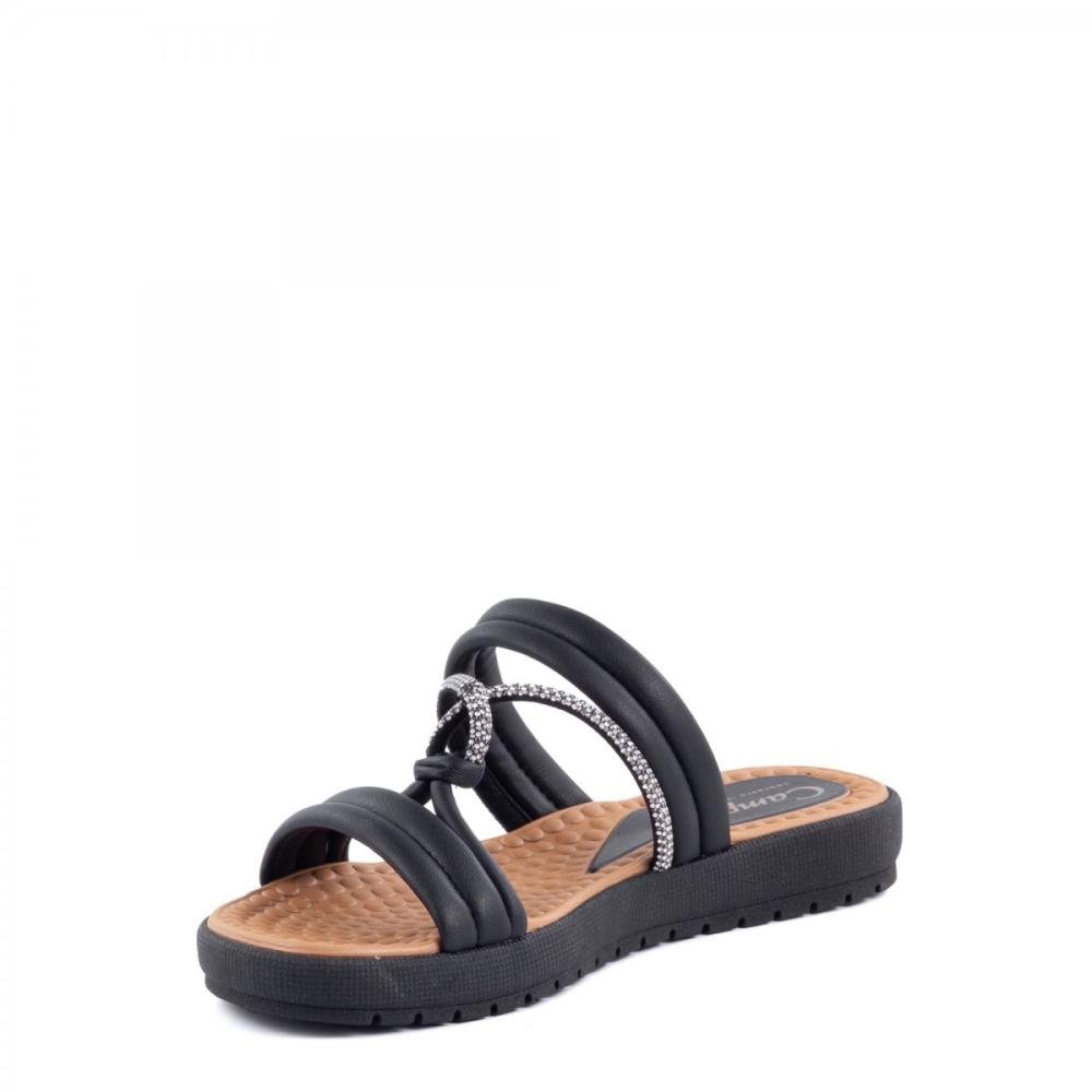 Tamanco Brilhantes Palmilha Massageadora Campesí Feminino Preto 5