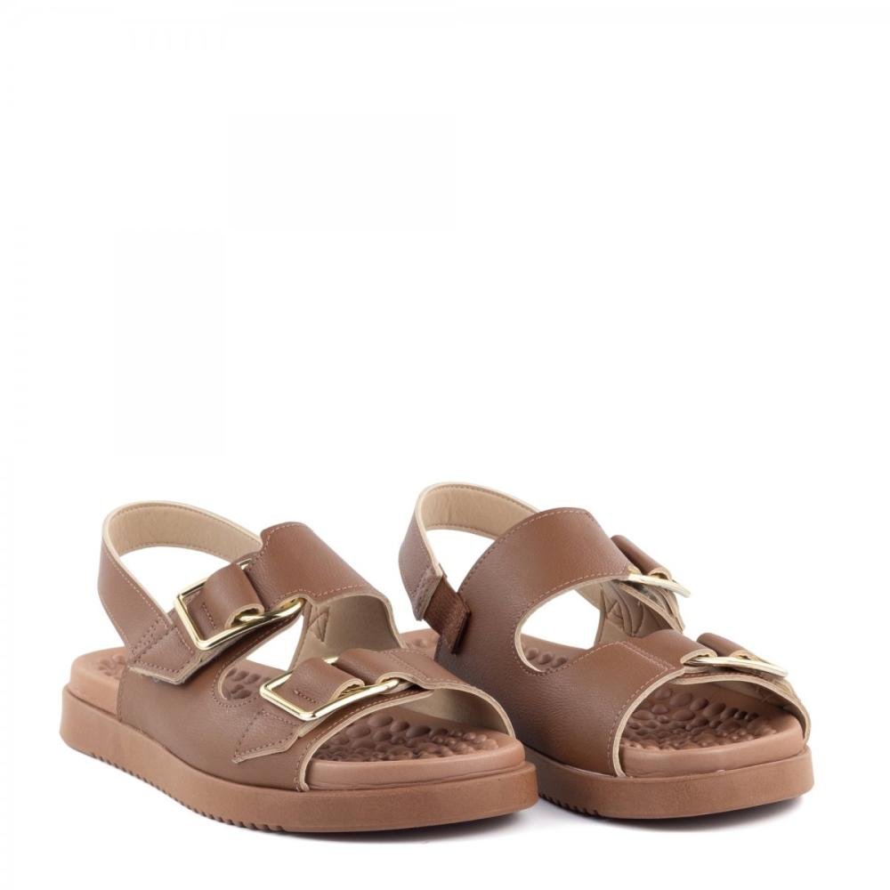 Sandália Papete Conforto Fivela Modare Feminina Marrom 3
