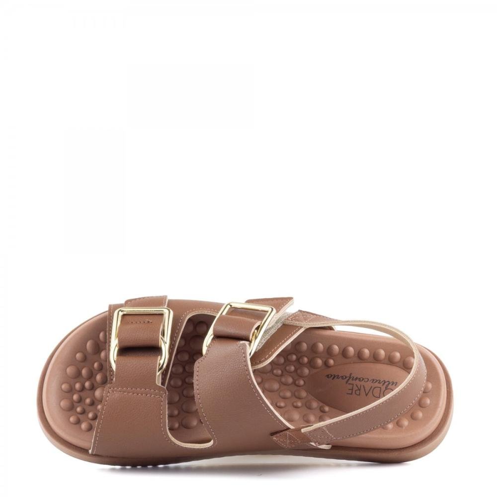 Sandália Papete Conforto Fivela Modare Feminina Marrom 4