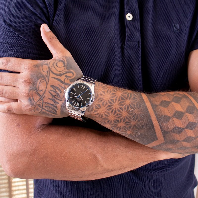 Relógio Technos Masculino Analógico de Aço Prata Garantia de um ano 2115GU/1A Prata 3