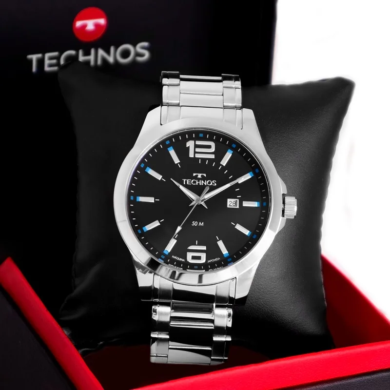 Relógio Technos Masculino Analógico de Aço Prata Garantia de um ano 2115GU/1A Prata 5