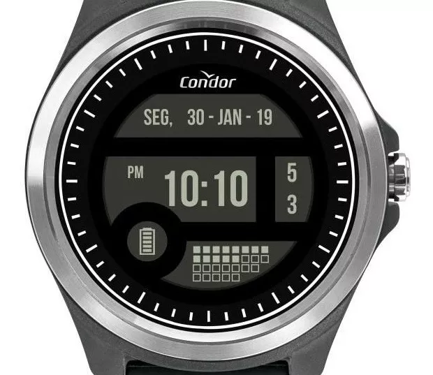 Relógio de Pulso Condor Masculino Digital Prata Calendário COKW05CAA/8C Prata 7