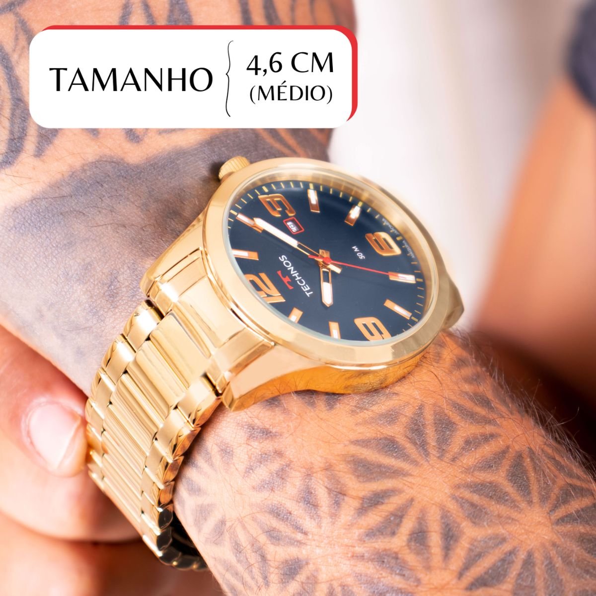 Relógio de Pulso Masculino Technos Analógico Dourado 2115MPIS/4A Dourado 2