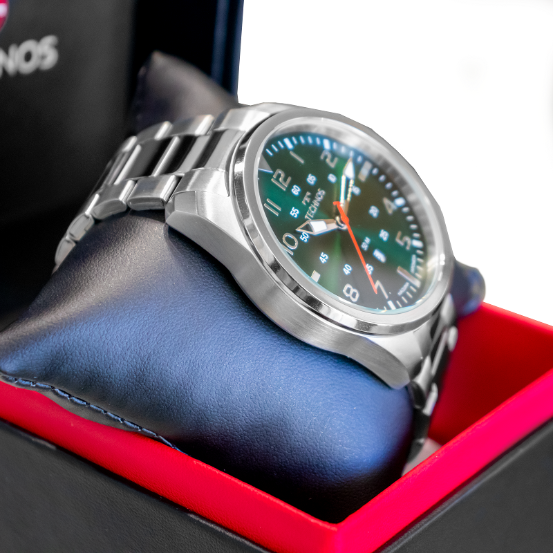 Relógio de Pulso Masculino Technos Analógico Prata Com Calendário 2115MYS/1V Prata 4
