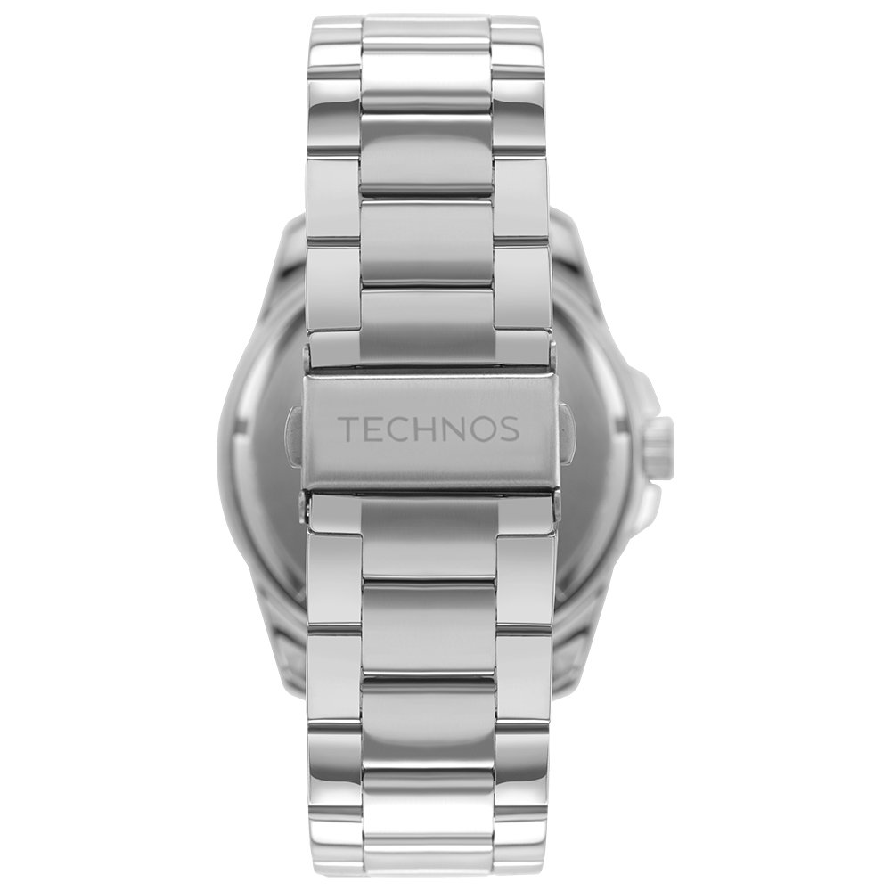 Relógio de Pulso Masculino Technos Analógico Prata Com Calendário 2115MYS/1V Prata 8