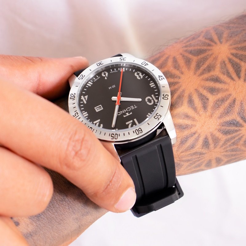 Relógio de Pulso Masculino Technos Analógico Silicone Militar 2115NAS/2P Calendário Preto 2