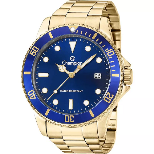 Relógio de Pulso Champion Masculino Analógico Dourado e Azul CA31266Z Dourado 1