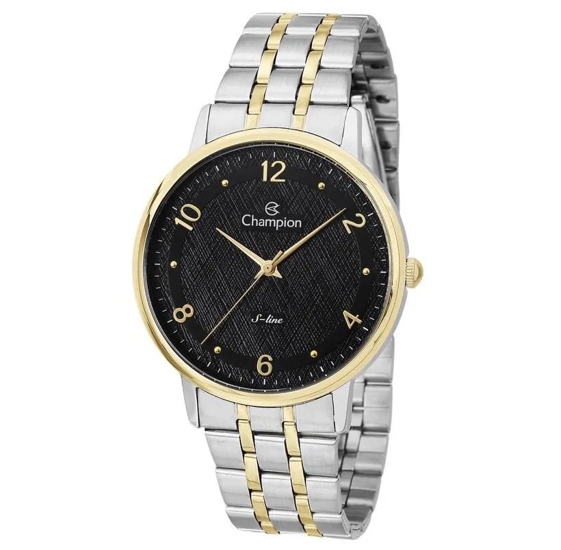 Relógio de Pulso Masculino Champion Analógico Slim Bicolor CN21194P Prata 1