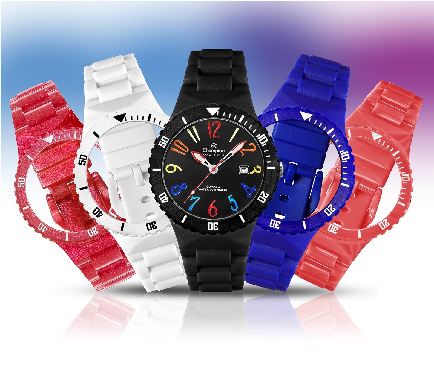 Relógio Champion Troca Pulseiras CP30219Z Prova D'Água 100m