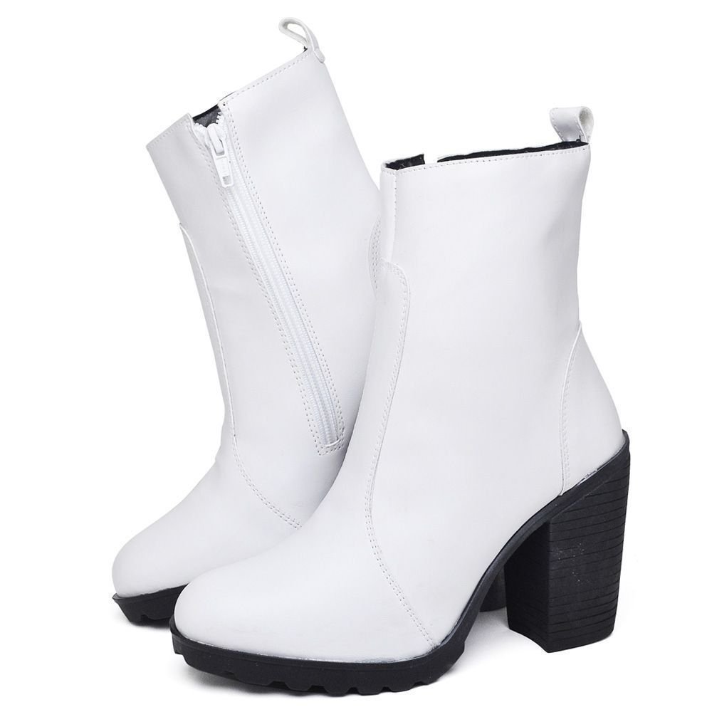Bota de Salto Alto Feminina Cano Baixo DUBUY 1008FG Branco 2