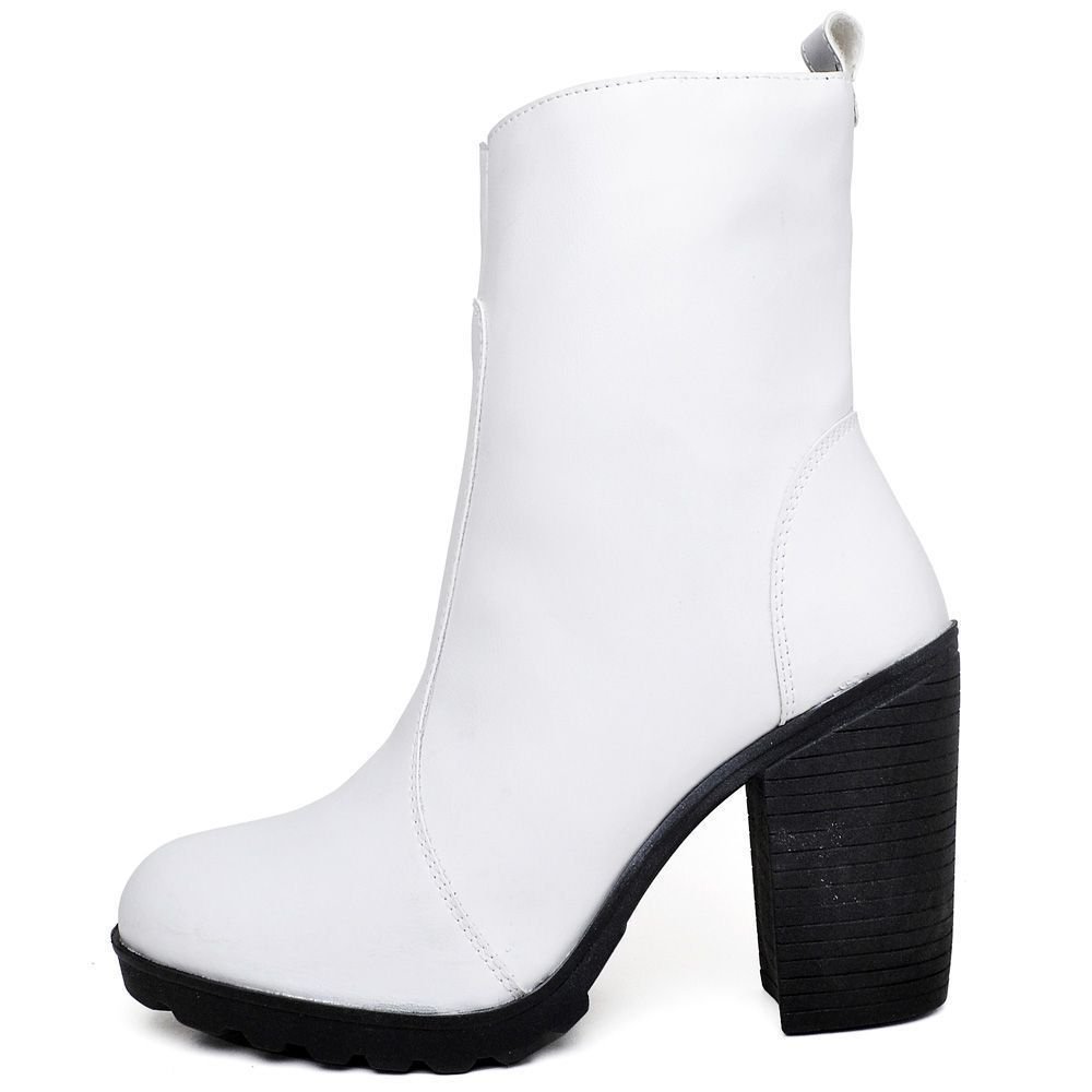Bota de Salto Alto Feminina Cano Baixo DUBUY 1008FG Branco 4