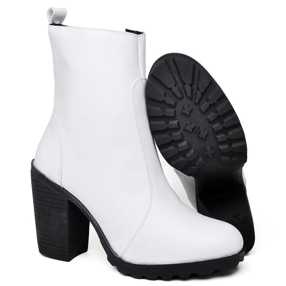 Bota de Salto Alto Feminina Cano Baixo DUBUY 1008FG Branco 5