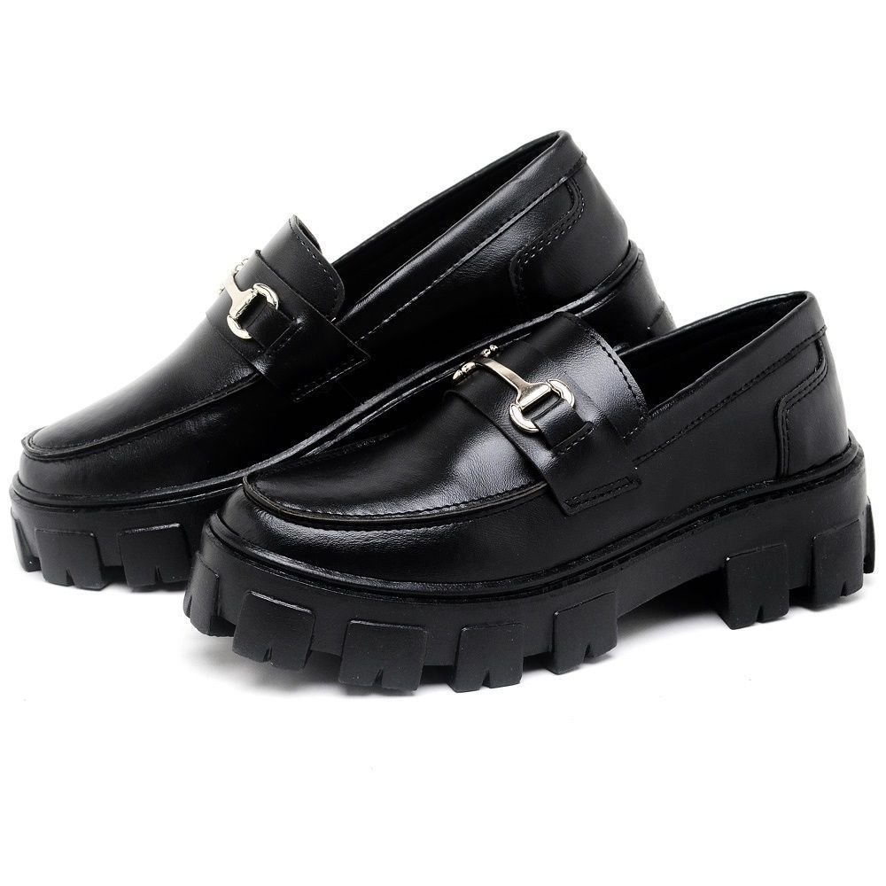 Sapato Mocassim Feminino Okford DUBUY 1412FG Preto 2