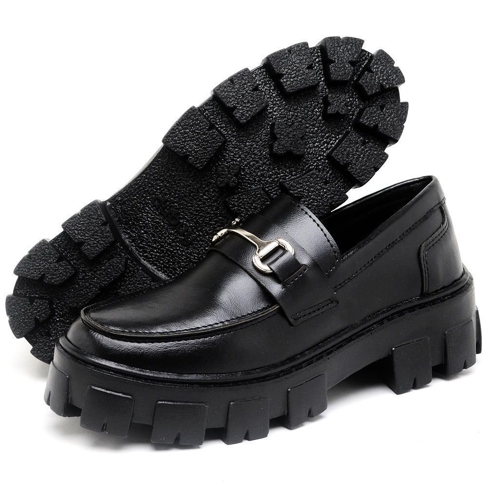 Sapato Mocassim Feminino Okford DUBUY 1412FG Preto 5