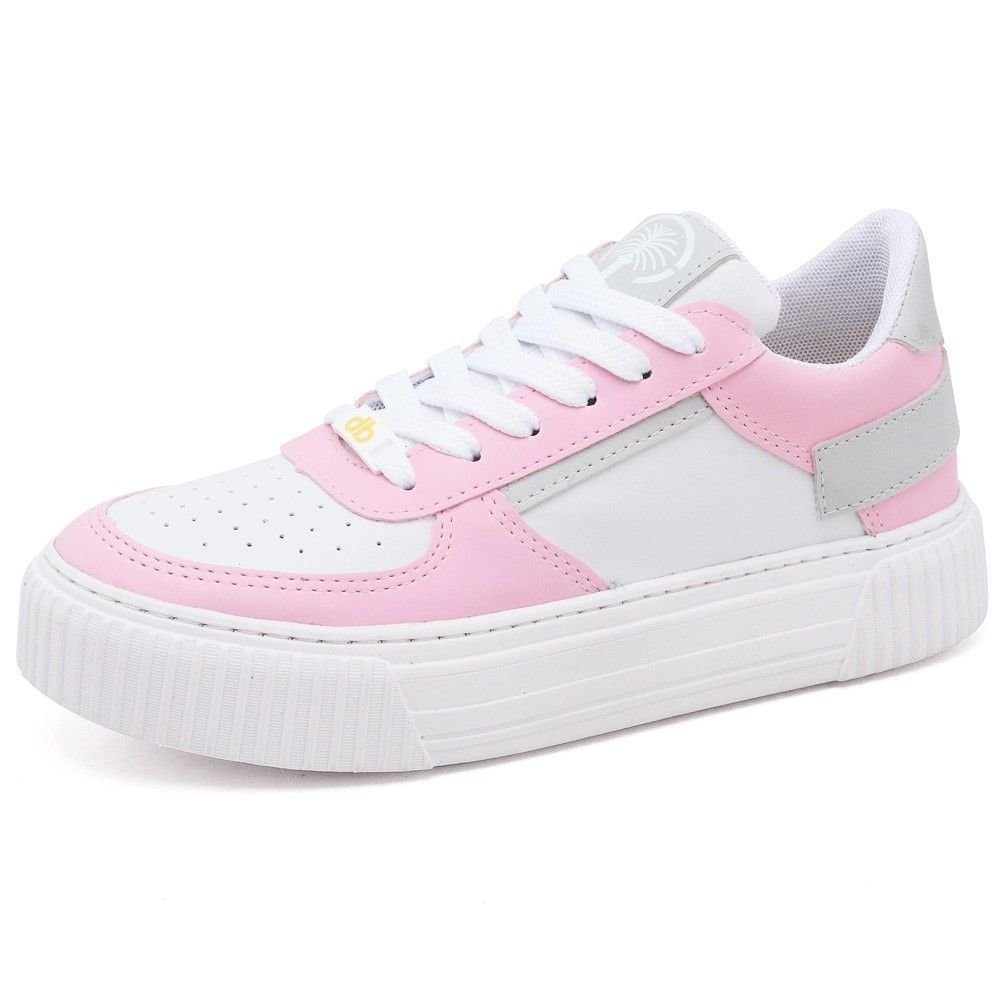 Tênis Sneaker Feminino DUBUY 029FG Branco/Cinza/Rosa 3