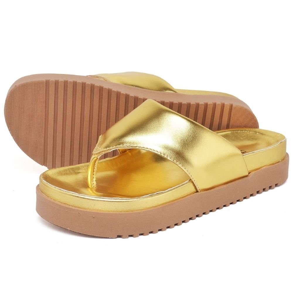 Sandália Feminina Papete DUBUY 2045FG Dourado 4
