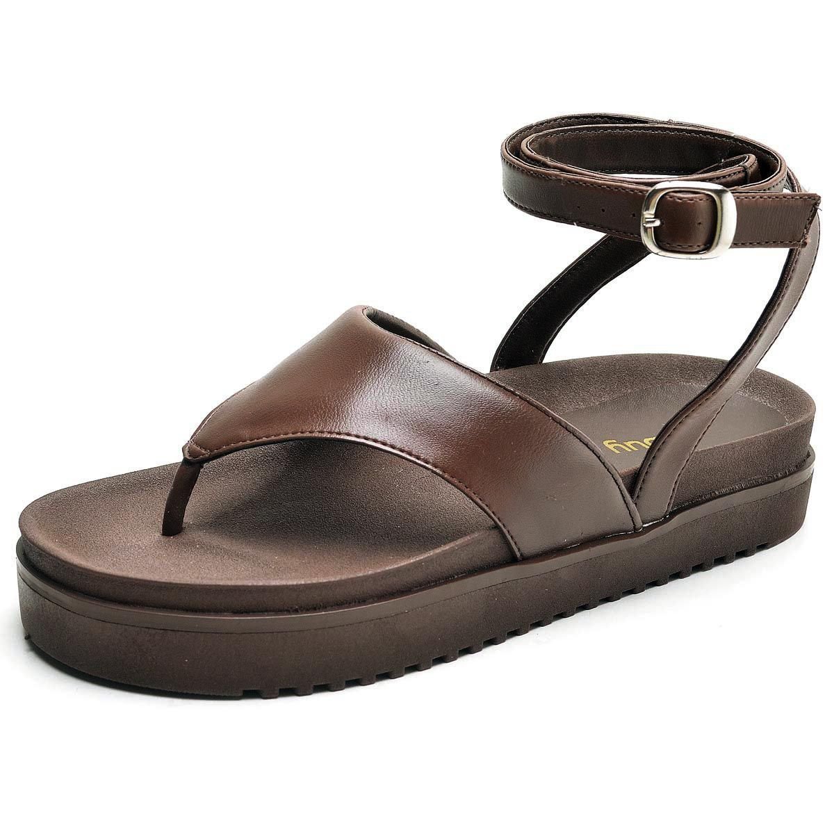 Sandália Feminina Papete DUBUY 2046FG Marrom 2