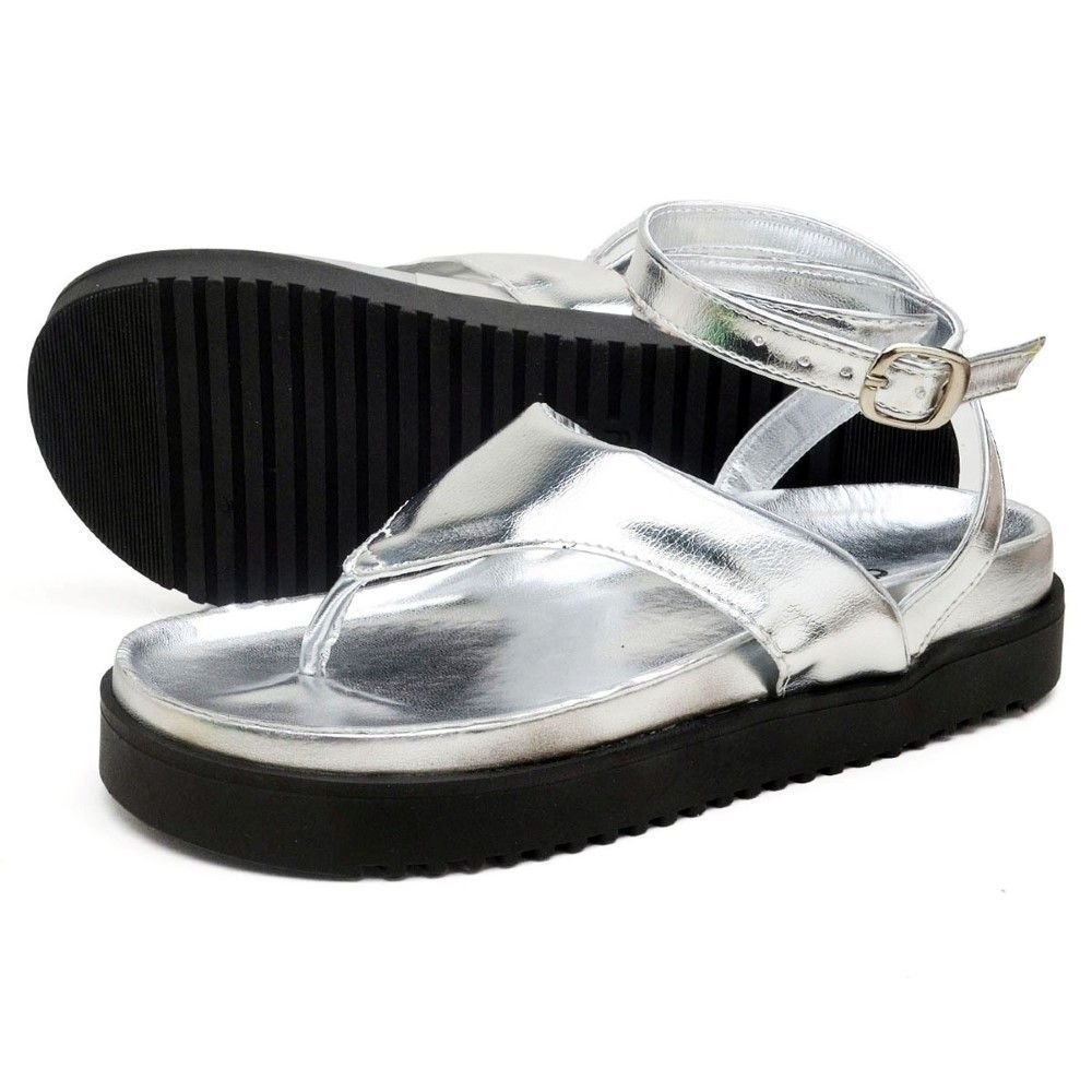 Sandália Feminina Papete DUBUY 2046FG Prata 2