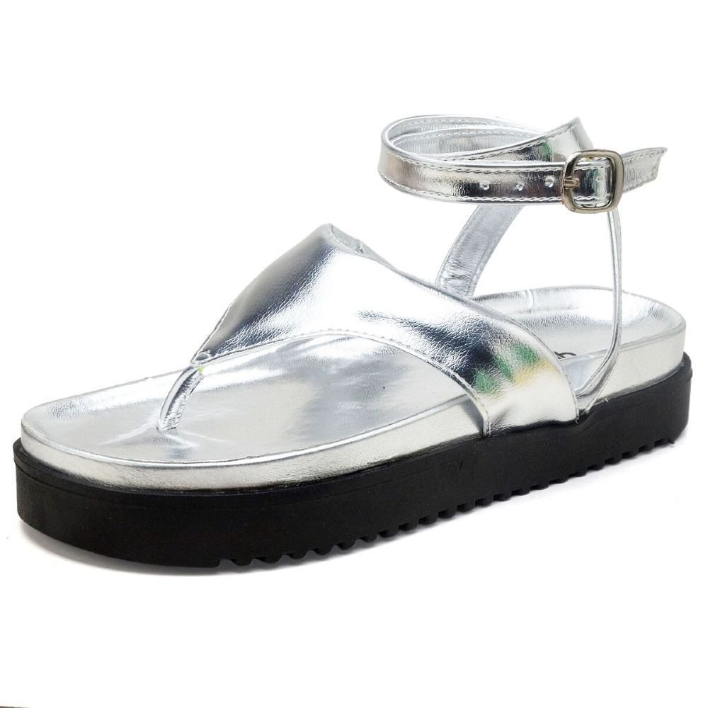 Sandália Feminina Papete DUBUY 2046FG Prata 3