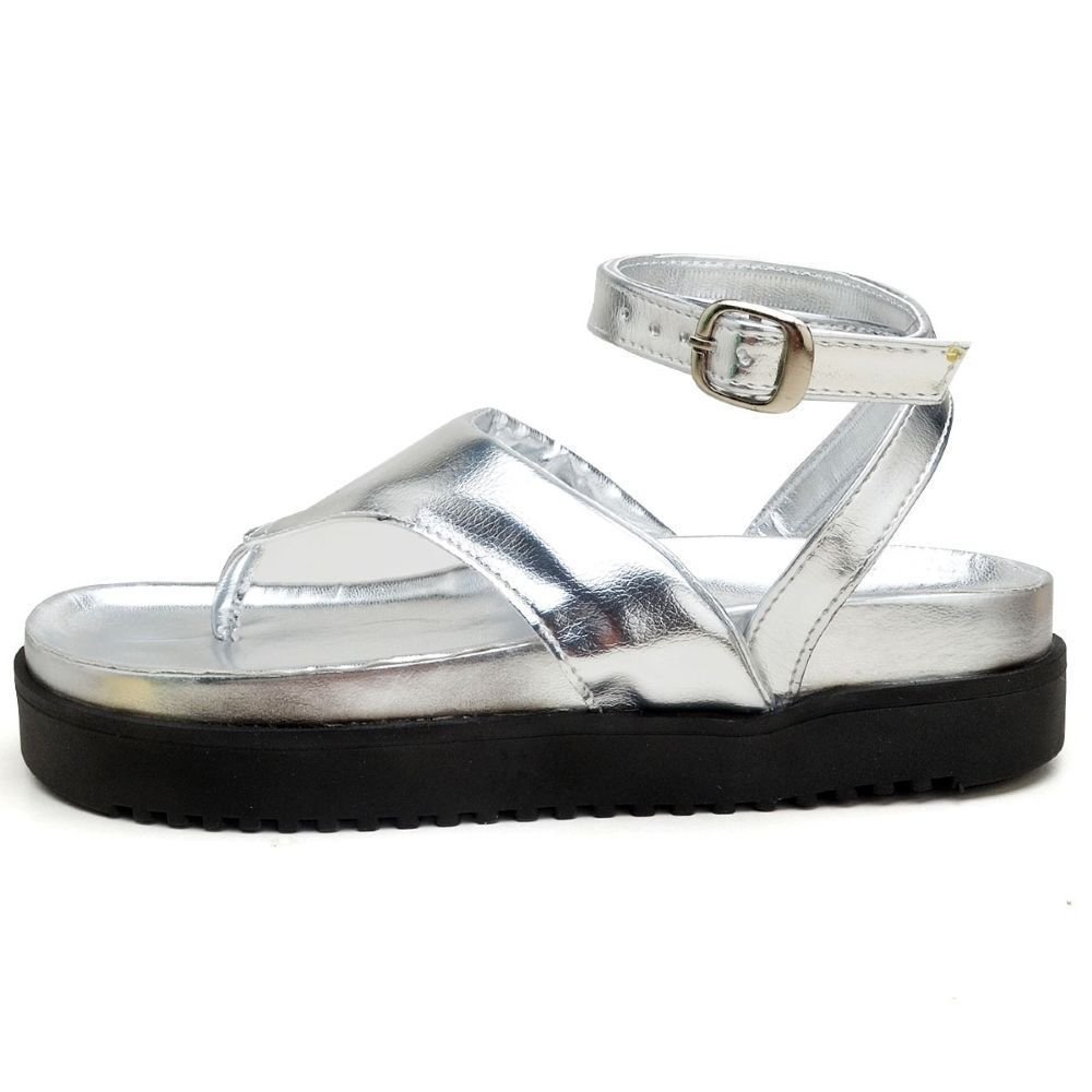 Sandália Feminina Papete DUBUY 2046FG Prata 4