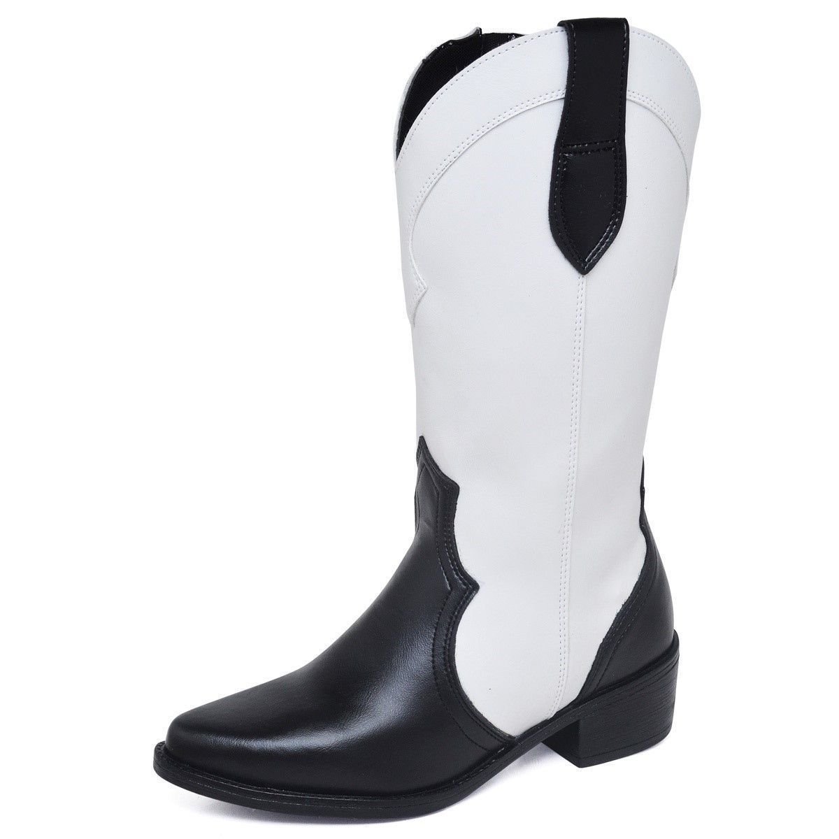 Bota Country Feminina Western DUBUY 1704FG Branco/Preto 3