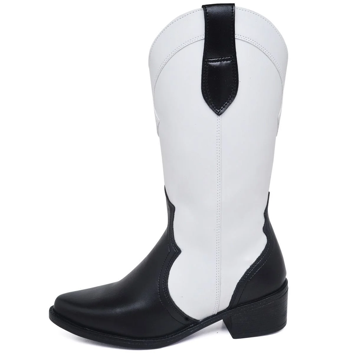 Bota Country Feminina Western DUBUY 1704FG Branco/Preto 4