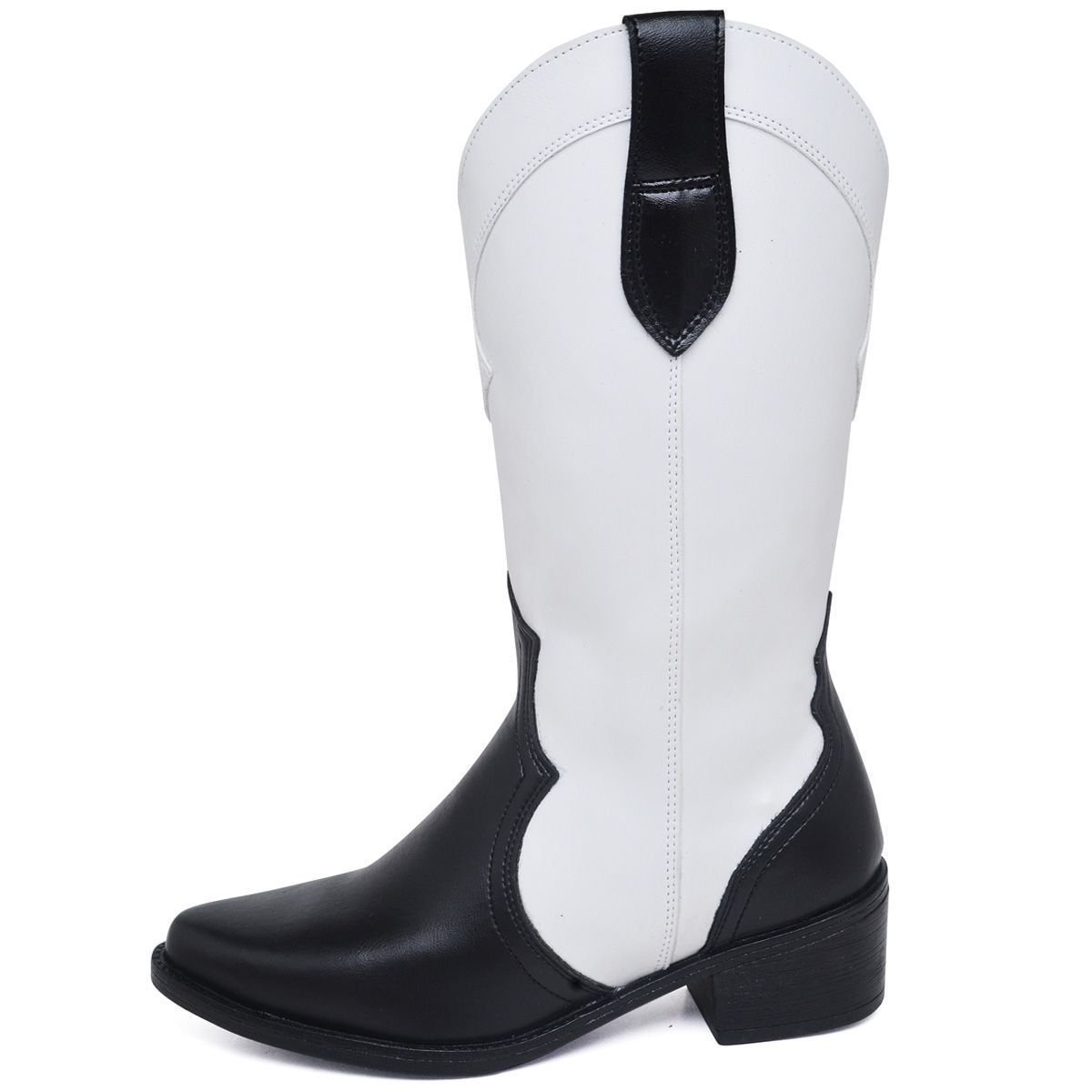 Bota Country Feminina DUBUY 1704FG Branco/Preto 4