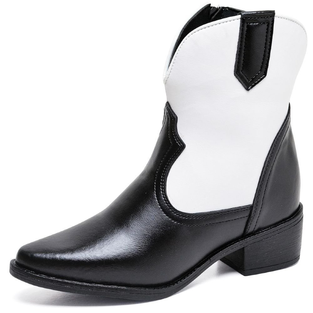 Bota Country Feminina DUBUY 1702FG Branco/Preto 2
