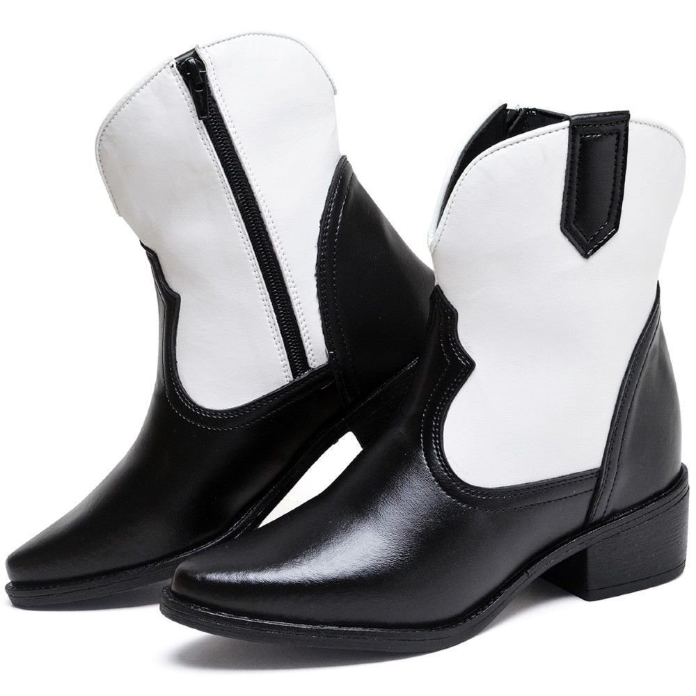 Bota Country Feminina DUBUY 1702FG Branco/Preto 4