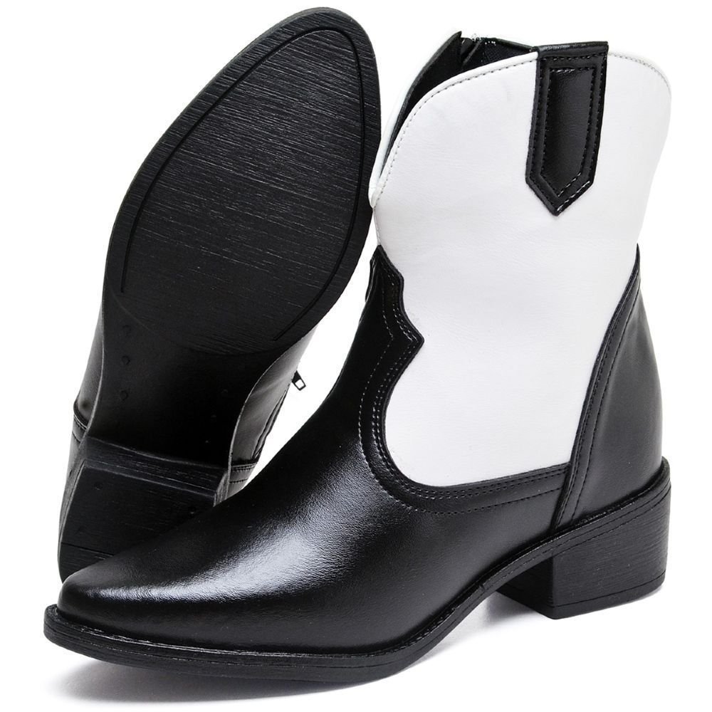 Bota Country Feminina DUBUY 1702FG Branco/Preto 5