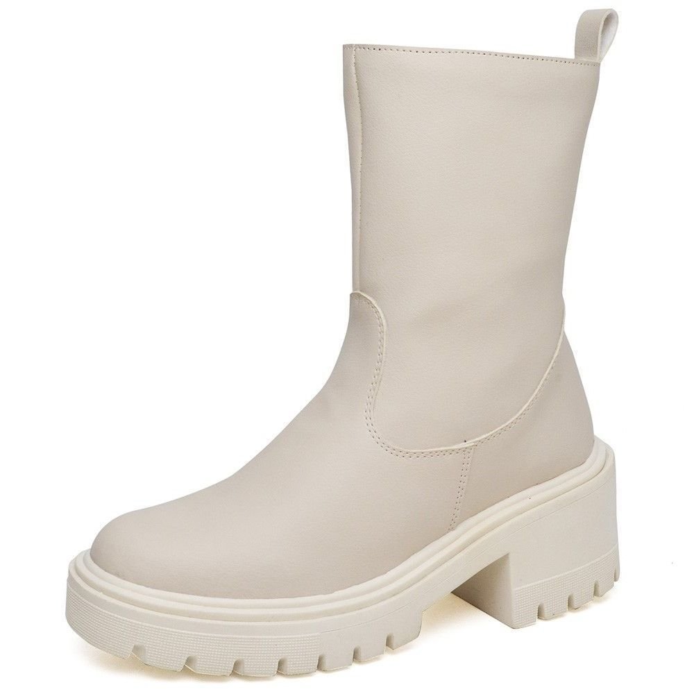 Bota Feminina de Salto Tratorado DUBUY 1200FG Bege 3