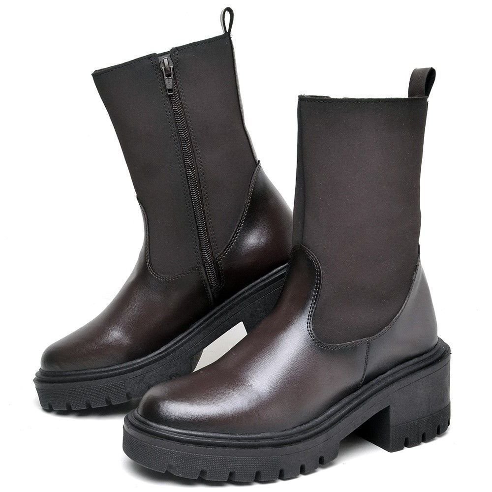 Bota Feminina de Salto Tratorado DUBUY 1200FG Marrom 2