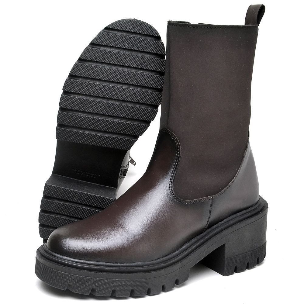 Bota Feminina de Salto Tratorado DUBUY 1200FG Marrom 5
