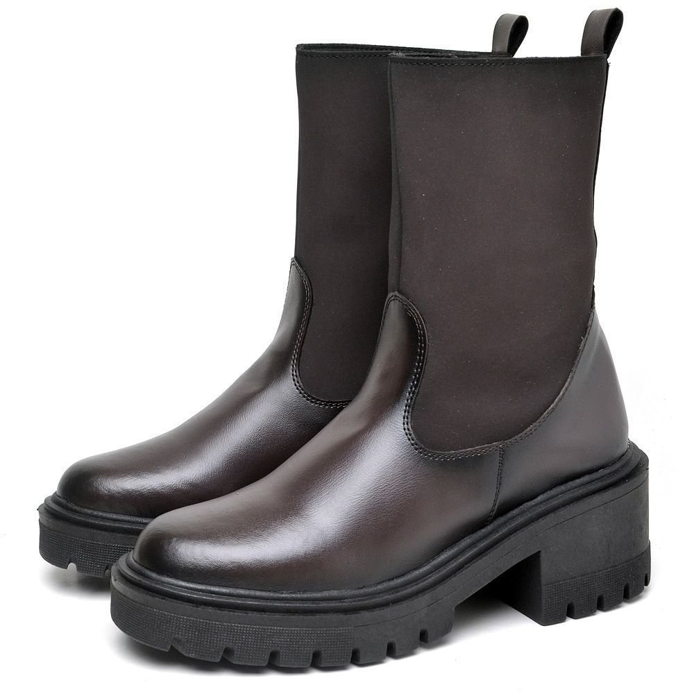 Bota Feminina de Salto Tratorado DUBUY 1200FG Marrom 1