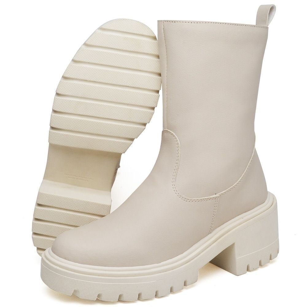 Bota Feminina de Salto Tratorado DUBUY 1200FG Bege 5