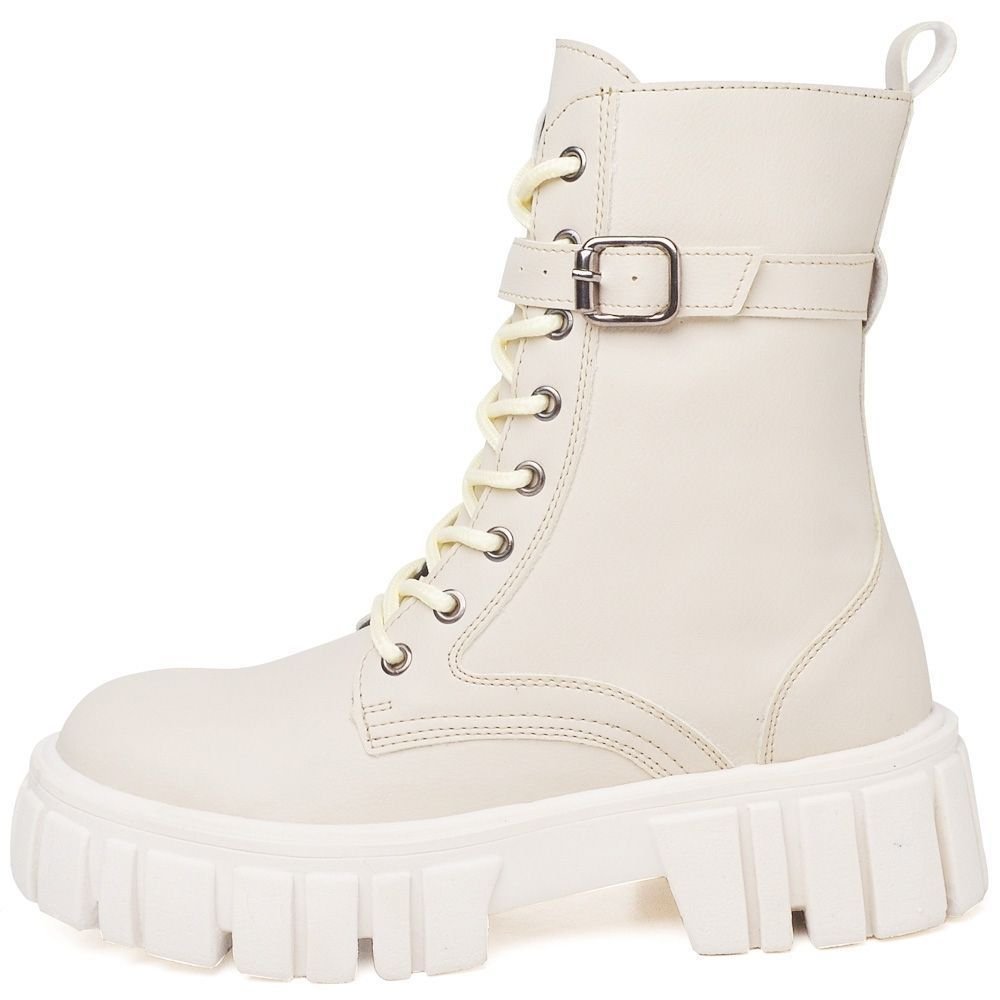 Bota Coturno Feminina Tratorada DUBUY 1201FG Branco 2