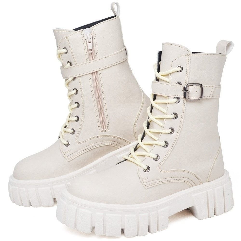 Bota Coturno Feminina Tratorada DUBUY 1201FG Branco 3