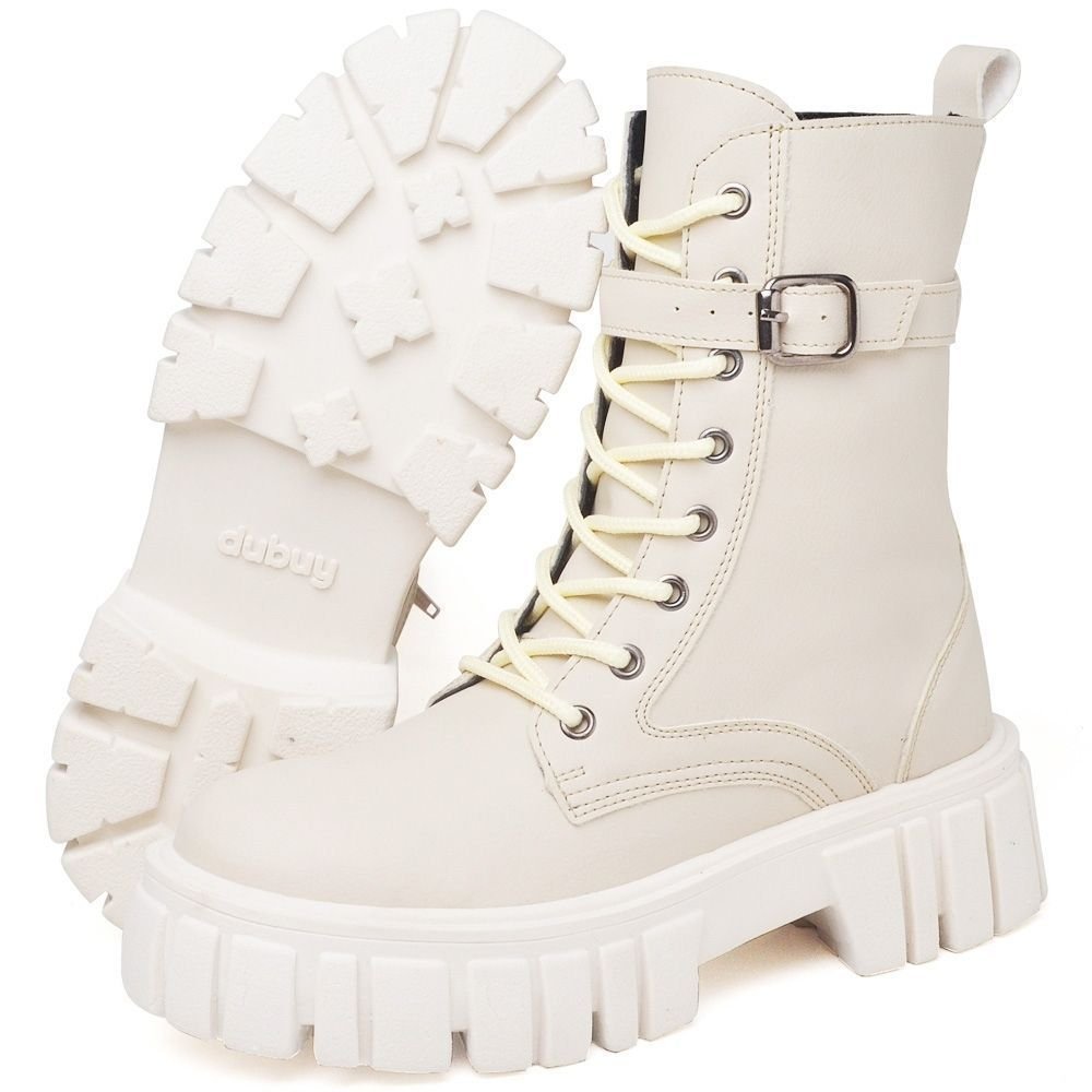 Bota Coturno Feminina Tratorada DUBUY 1201FG Branco 4