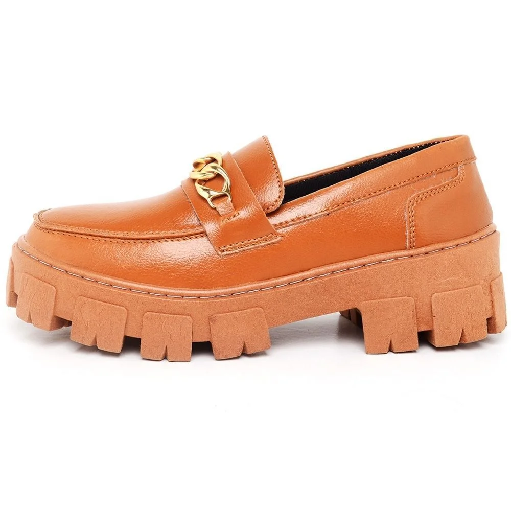 Sapato Feminino Mocassim Okford DUBUY 1413FG Marrom 3