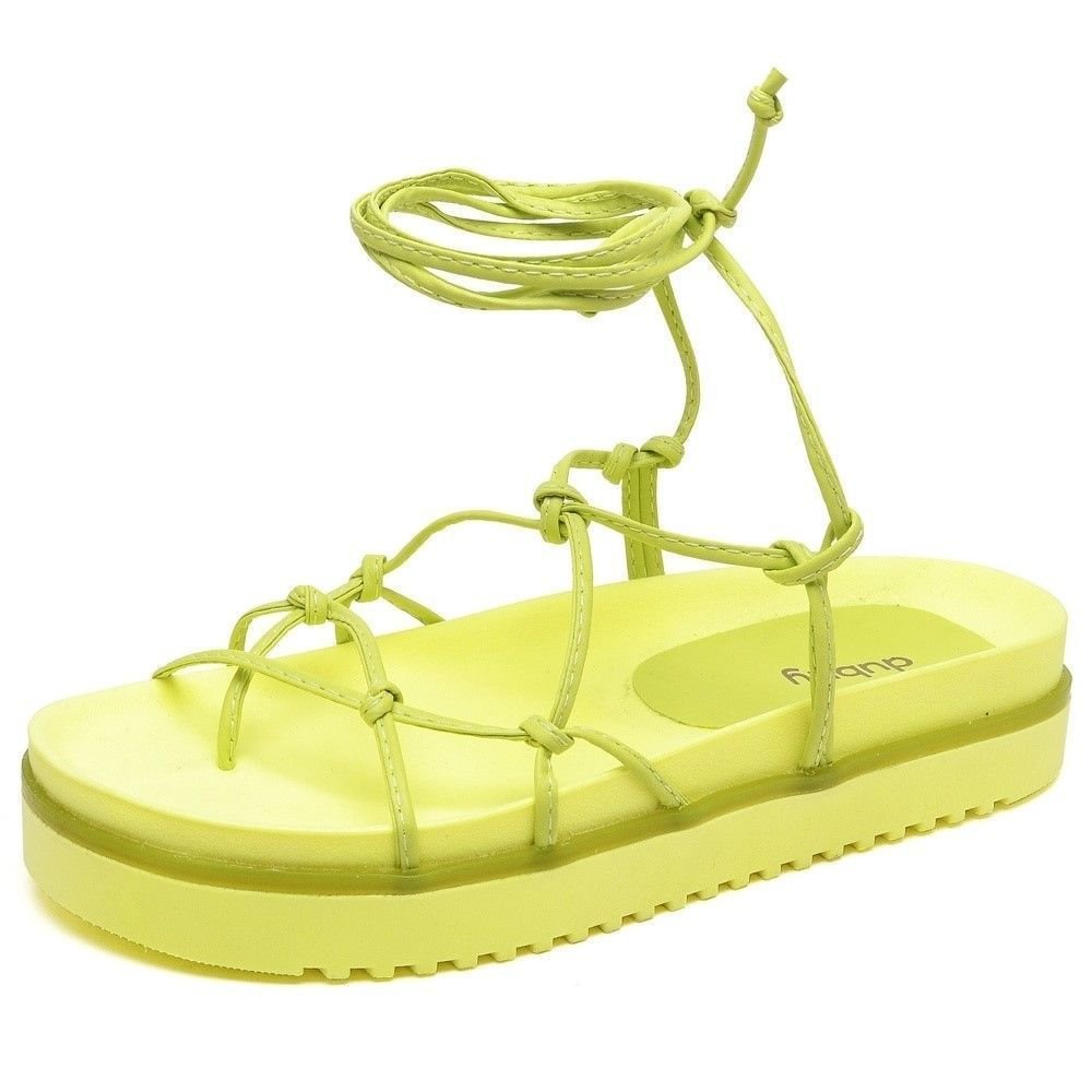 Sandália Rasteira Feminina Papete DUBUY 2041FG Amarelo 2