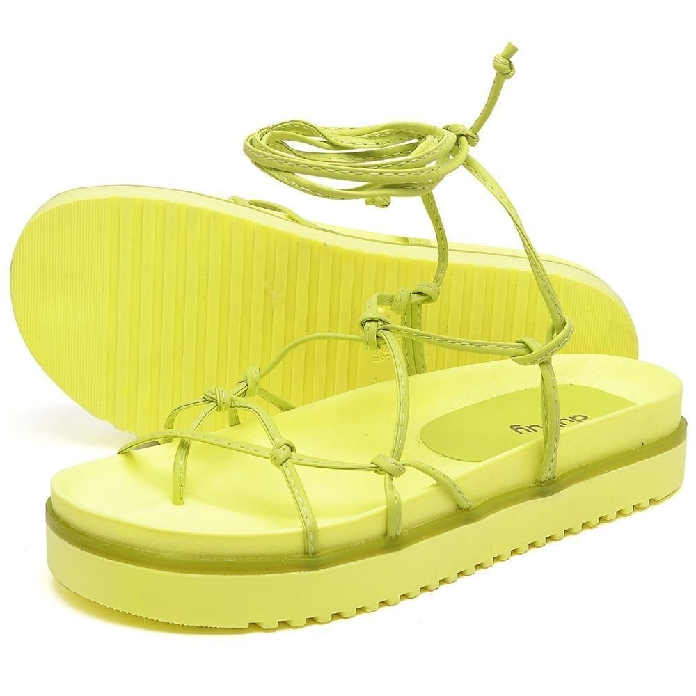 Sandália Rasteira Feminina Papete DUBUY 2041FG Amarelo 3