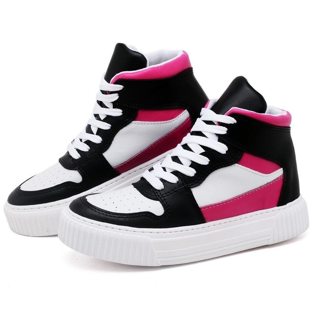 Tênis Feminino Sneacker Street DUBUY 030FG Preto/Branco/Rosa 3