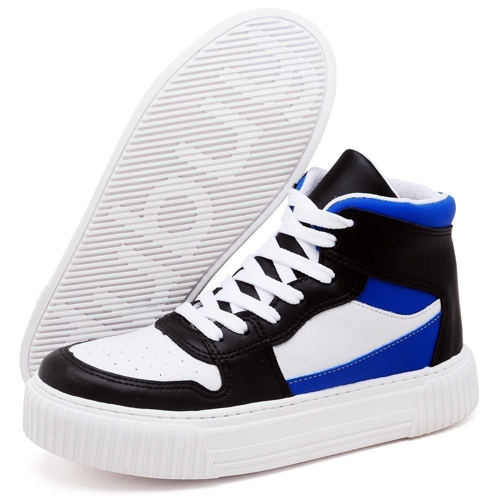 Tênis Feminino Sneacker Street DUBUY 030FG Preto/Branco/Azul 5