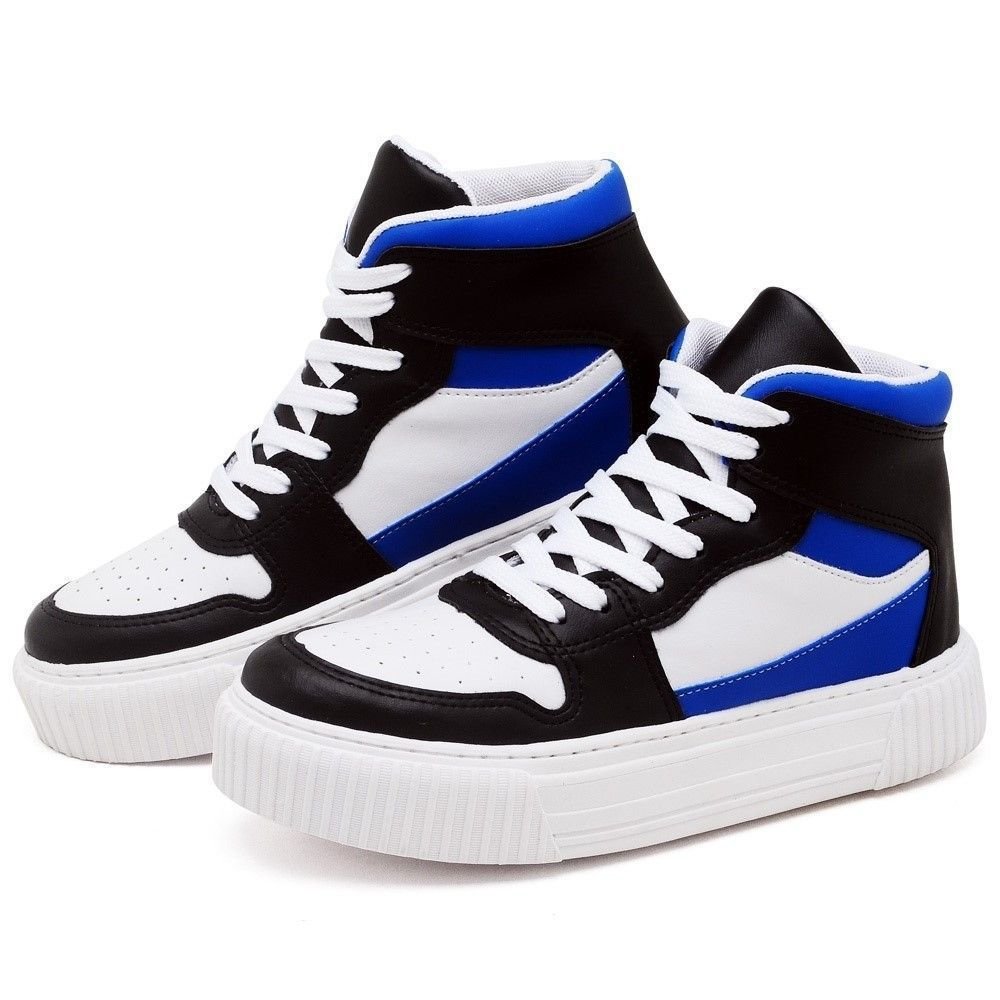 Tênis Feminino Sneacker Street DUBUY 030FG Preto/Branco/Azul 3