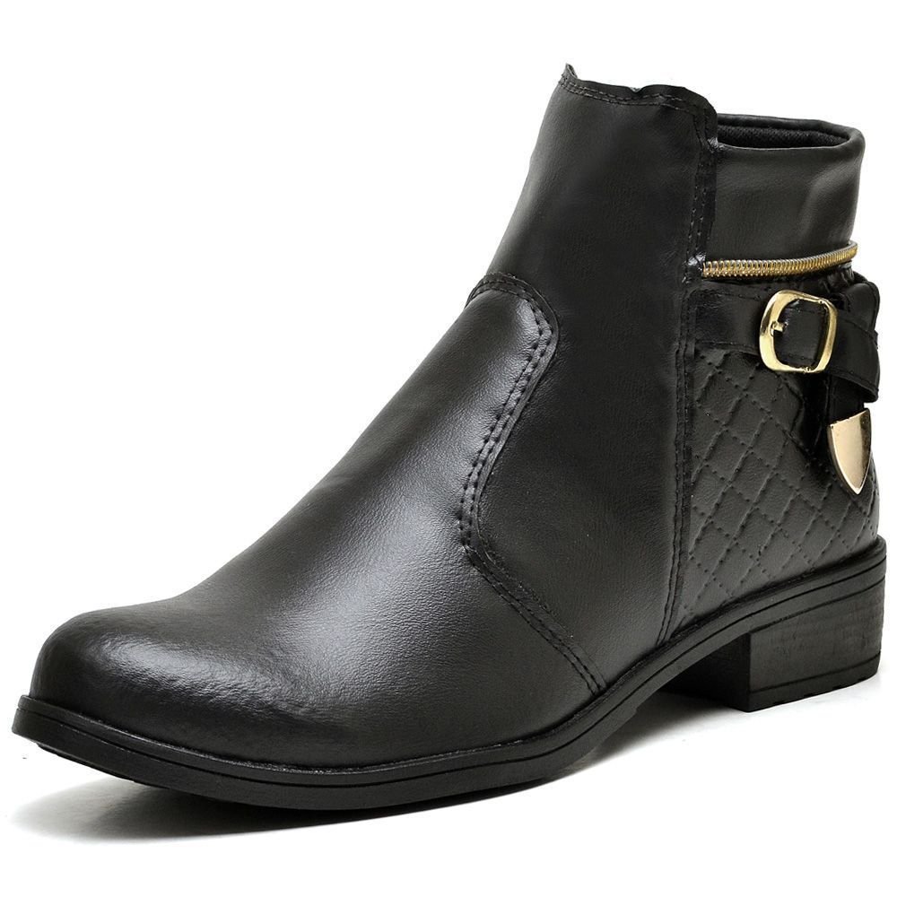 Bota Coturno Feminino Cano Curto 207FG Preto 2