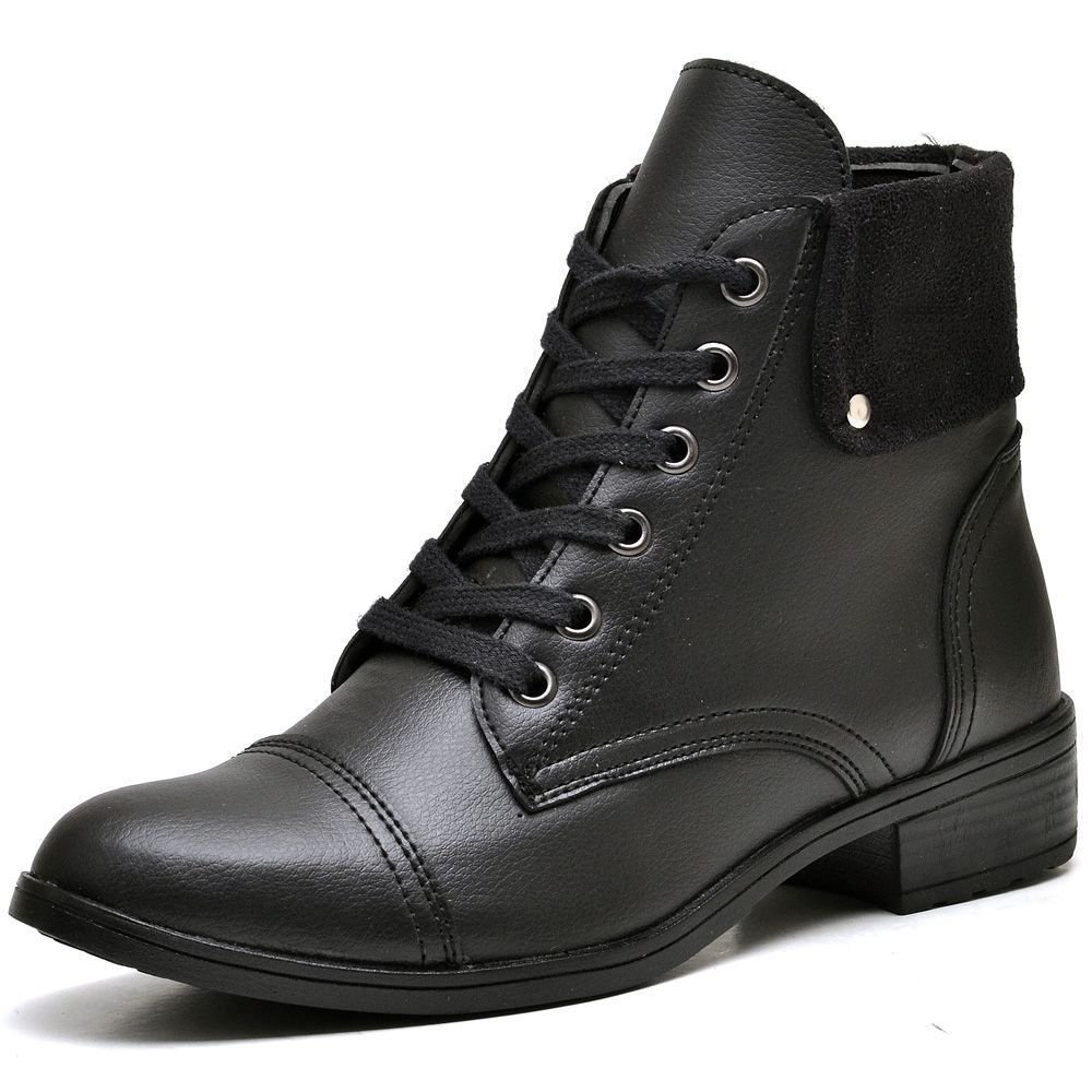 Bota Coturno Feminino Cano Curto DUBUY 601FG Preto 2