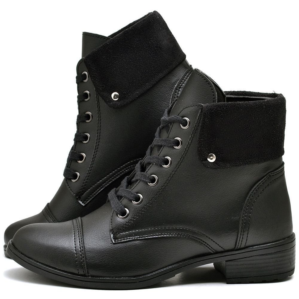 Bota Coturno Feminino Cano Curto DUBUY 601FG Preto 3