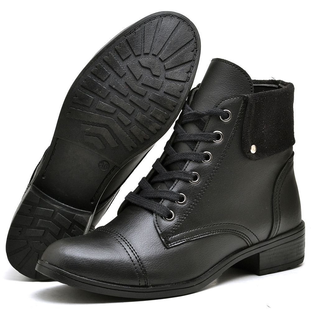 Bota Coturno Feminino Cano Curto DUBUY 601FG Preto 4