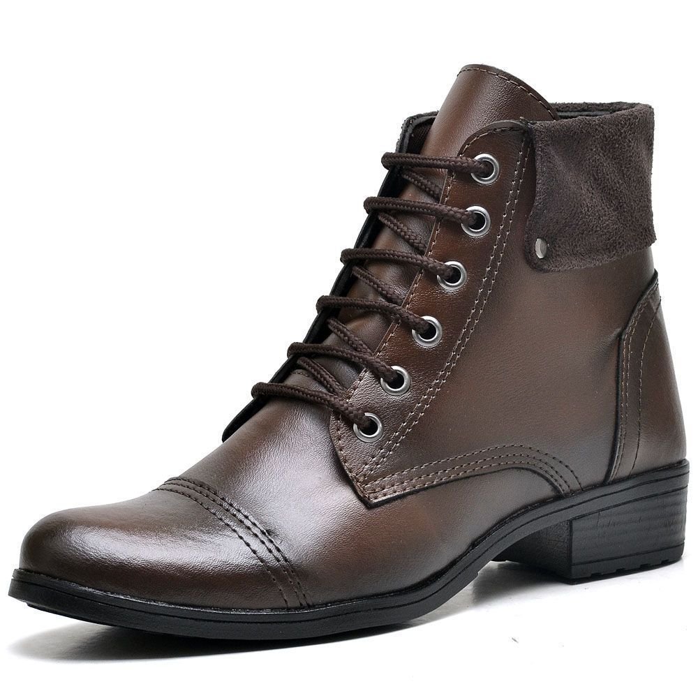 Bota Coturno Feminino Cano Curto DUBUY 601FG Marrom 2
